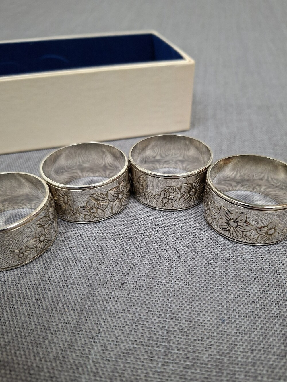 Vintage 100 Sunkist Years Rare Floral Orange Blossom Napkin Rings. Set of 4